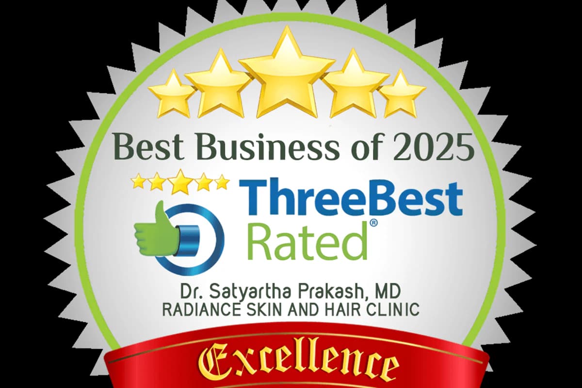 Recognition badge for Dr Satyarth Prakash and Radiance Skin and Hair Clinic