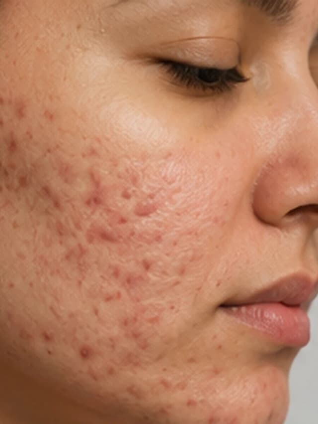 Acne front view before treatment example at Radiance Clinics Bhubaneswar