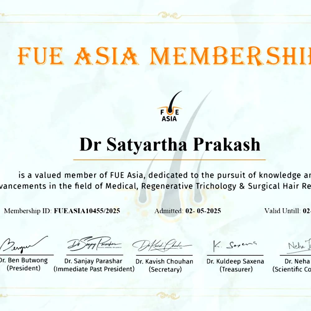 Fue Asia Membership Certificate - Radiance Clinics