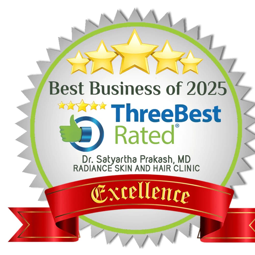 Recognition badge for Dr Satyarth Prakash and Radiance Skin and Hair Clinic